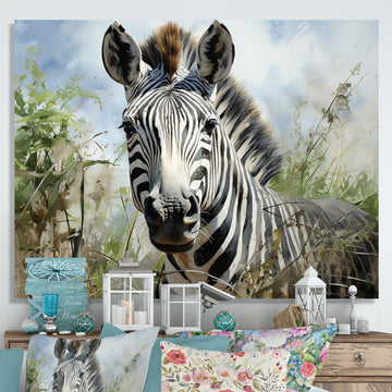 Zebra Stripes In Jungle - Zebra Bedroom Wall Art